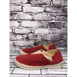 The Flexx Red Suede Leather Espadrilles Slip On Shoes Women Sz 8.5M US/40EU